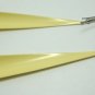 Vintage Light Yellow Metal Long Earrings 80's