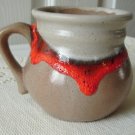 Laurentian Pottery Red/Brown Lava Cup 70s Vintage
