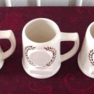 Vintage Beauce Pottery  3 Laurel Trophy Beer Mugs #3414