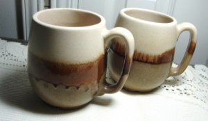 Vintage Beige/Brown Yukon Beauceware 2 Mugs 9-301