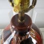 Vintage Brown/Red Lava Pottery Table Lamp 70's