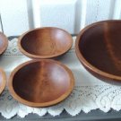 Vintage Wood Salad Serving Bowls Baribocraft  60's