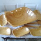 Vintage Huge Wood Salad bowl  Set So Retro!