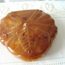 Vintage Caramel Swirl LuciteTrinket Box Signed