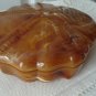 Vintage Caramel Swirl LuciteTrinket Box Signed