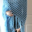 Vintage Light Blue Hand Made Shawl MUST SEE Vintage Light Blue Hand Made Shawl MUST SEE