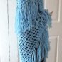 Vintage Light Blue Hand Made Shawl MUST SEE
