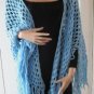 Vintage Light Blue Hand Made Shawl MUST SEE