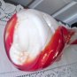 Vintage White/Orange Swirl Blown Art Glass Vase 60s