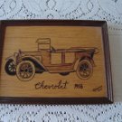Vintage Wood Burnt  Antique Car Frame 1977  Pyro- Decor