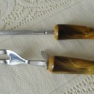 Vintage Yellow/Black Bakelite Sharpener Fork Flatware