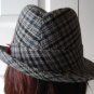 Vintage Black/Grey Plaid Men Hat 6 ¾ S Biltmore
