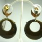 Vintage Green Swirl Lucite Hoops/ Parrots Clip Earrings