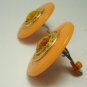 Vintage Orange Lucite Big Button Clip Earrings