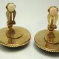 Vintage Brown Swirl Moonglow Lucite Clip Earrings