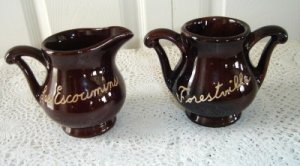 Vintage Brown Beauceware Sugar Bowl Creamer #1415 S, C