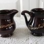 Vintage Brown Beauceware Sugar Bowl Creamer #1415 S, C