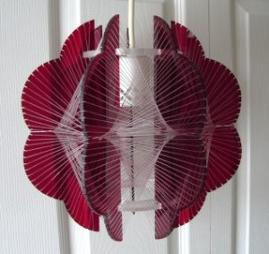 Nylon String/Burgundy Lucite Lamp Panton Eames Era