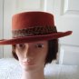 Vintage Rust Felt Women Hat Medium Georgette