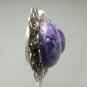 Vintage Lilac Lucite Swirl/Silvertone Clip Earrings