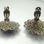 Vintage Lilac Lucite Swirl/Silvertone Clip Earrings