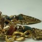 Vintage Goldtone/Semi-precious Stones Clip Earrings