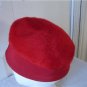 Vintage Red Wool Fur Felt & Brooche 6 5/8 Small