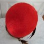 Vintage Red Wool Fur Felt & Brooche 6 5/8 Small