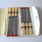 Antique Cream Galalith Plastic Flatware 6 Knives/Case