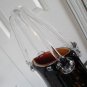 Vintage Ribbed Spotted Brown Fused Art Glass Vase 60s