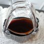 Vintage Ribbed Spotted Brown Fused Art Glass Vase 60s