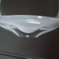Vintage Clear /Grey Blown Art Glass Tall Vase 60s