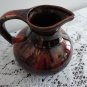 Vintage Brown & Red Drip Small Pottery Jug