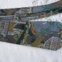Vintage Blue & Green Landscape Italian Silk Necktie Bugatchi