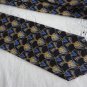 CHRISTIAN DIOR Monsieur 100% SILK Classic Royal Blue & Navy Gold Print MEN NECK TIE