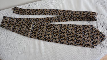 Vintage Black,Blue & Gold Design Silk Necktie Orvieto Made in Canada