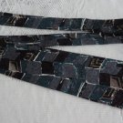 Vintage Silk Aqua & Grey Abstract Design Necktie Tradizioni