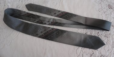 Vintage Grey Polyester Blend Necktie Pierre Cardin
