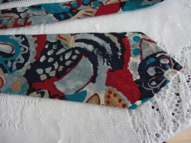 Vintage Blue/Red/Black Abstract Design Silk Necktie Hyde Park