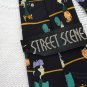Vintage Black Charlie Brown Design Polyester Necktie Street Scenes
