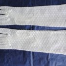 Vintage White Lace Nylon Mid-Arm Gloves Size 6-6½ Lenght 12¼  Inches .