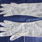 Vintage White Lace Nylon Mid-Arm Gloves Size 6/6½? Lenght 11¾ Inches 60's.