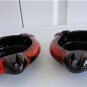 Vintage Red/ Black Lava 2 Round AShtrays Canuk Pottery Canada