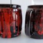Vintage Red/ Black Souvenir Coffee Mugs Canuk Pottery Canada