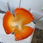 Vintage Orange/Green Art Glass Tall  Tulip Flower Vase  60s