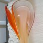 Vintage Orange/Green Art Glass Tall  Tulip Flower Vase  60s