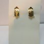 Vintage Green Lucite? Facetted Beads Dangle Clip Earrings NOC