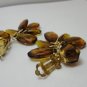 Vintage Clear RootBeer Lucite? Facetted Beads Dangle Clip Earrings NOC