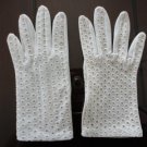 Vintage  Cream  Nylon Short Gloves Size 6? West Germany  7 Inches long.