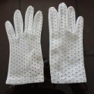 Vintage  Cream  Nylon Short Gloves Size 6½ West Germany  7¼ Inches long.